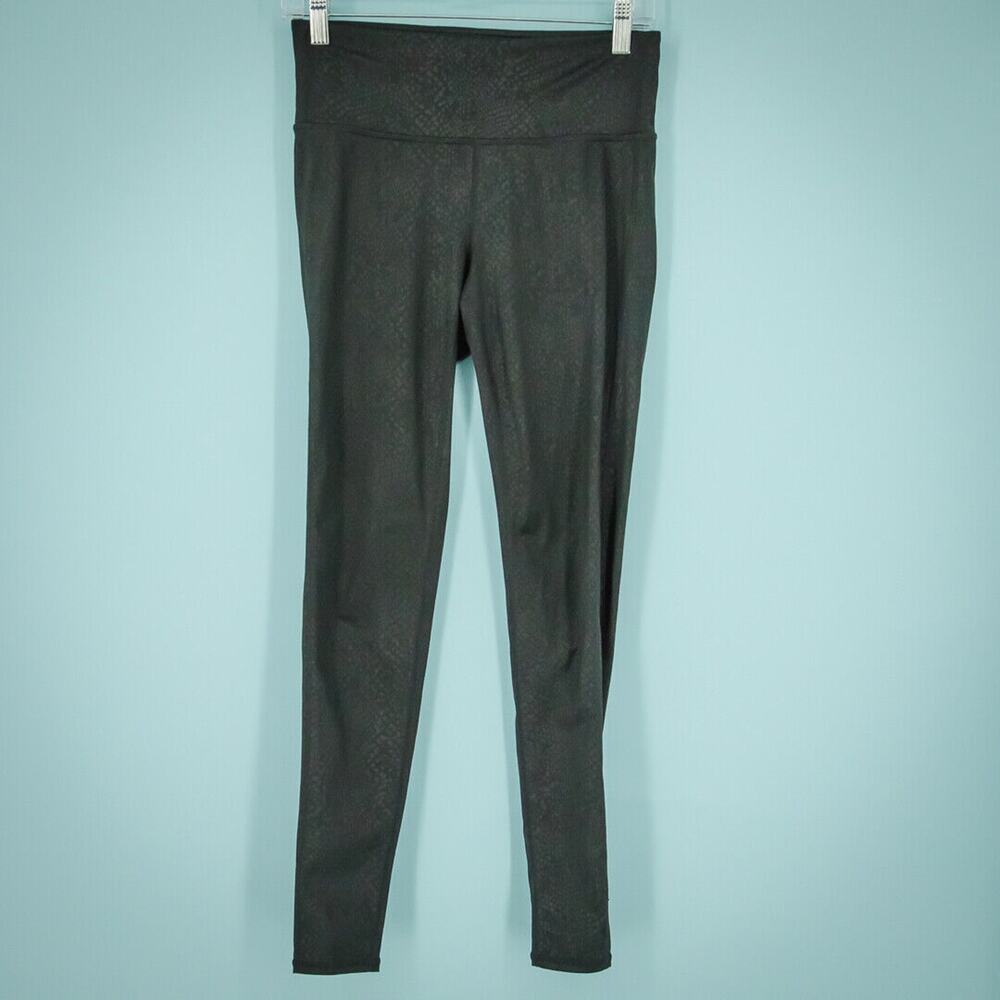 Athleta Size Small S Black Snake Snakeskin Print Pull On Stretch Leggings